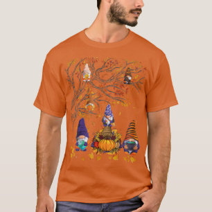 Happy Fall Y'all Gnomes Witch Pumpkin Autumn Tree T-Shirt