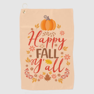 Happy fall y'all golf towel