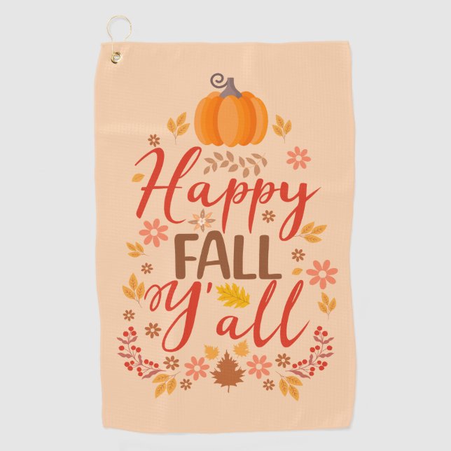 Happy fall y'all golf towel (Front)