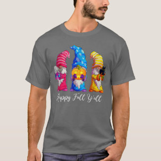 Happy Fall Yall Halloween Gnomes Pumpkin Autumn Fa T-Shirt