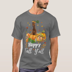 Happy Fall Y'all Horse Thanksgiving Horse Lover Ha T-Shirt
