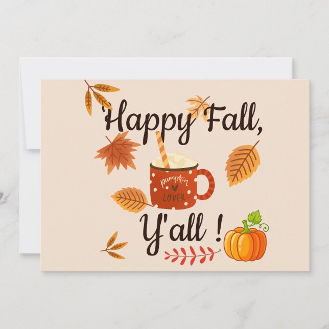 Happy Fall, Y'all! Invitation (Front)