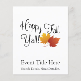 Happy Fall Ya'll It's Autumn Non-Halloween Harvest Flyer