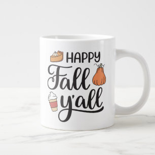 Happy Fall Y'all Large Coffee Mug