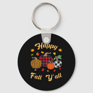 Happy Fall Y'all Leafs Fall Autumn Pumpkin Women G Key Ring