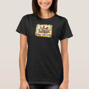Happy Fall Y'all Leopard Pumpkin Gnome Autumn Than T-Shirt