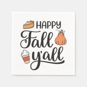 Happy Fall Y'all Napkin