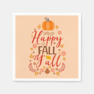 Happy fall y'all napkin