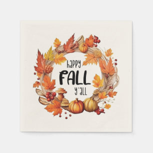 Happy Fall Y'all Napkin