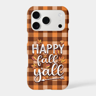 Happy Fall Yall Orange Plaid Farmhouse