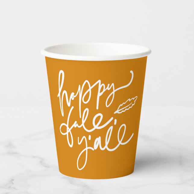 Happy Fall Y'all Paper Cups (Front)