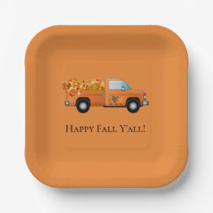 Happy Fall Y'all Paper Plate
