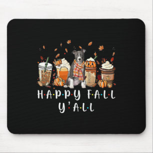 Happy Fall Y'all Pitbull Dog Coffee Pumpkin Fall A Mouse Mat