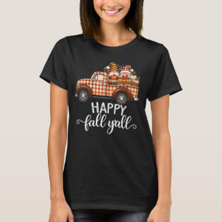Happy Fall Yall Plaid Vintage Truck Aumumn Lovers T-Shirt