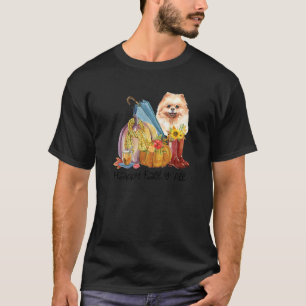 Happy Fall Yall Pomeranian Dog Mum Pumpkin Fall Th T-Shirt