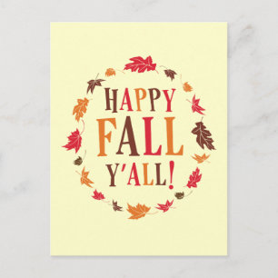 Happy Fall Y'all Postcard