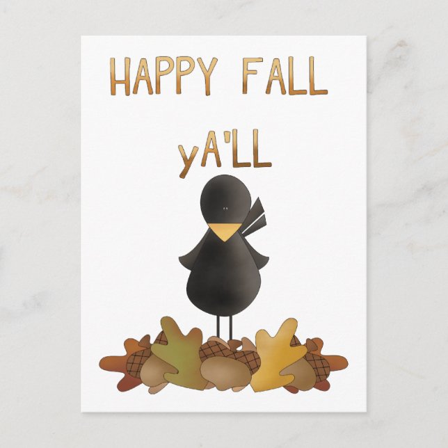 Happy Fall Y'All Postcard (Front)