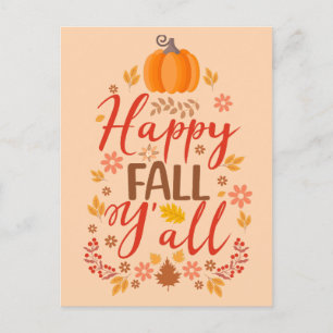 Happy fall y'all postcard