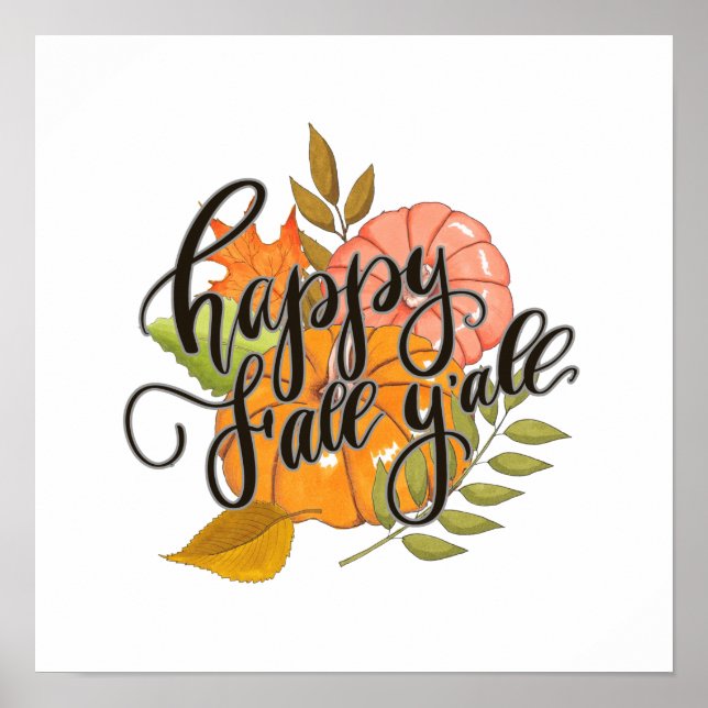 Happy Fall Y'all Poster (Front)
