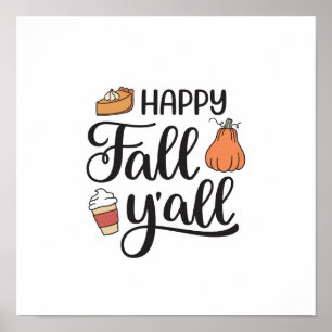 Happy Fall Y'all Poster