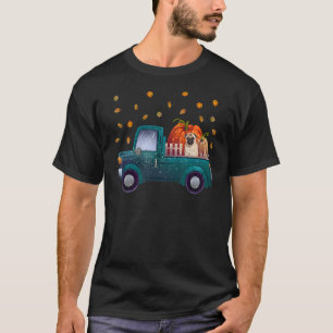 Happy Fall Y'all Pub Dog On Truck Pumpkin Fall Aut T-Shirt