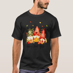 Happy Fall Y'all Pumpkin Autumn Leaves Fall Gnome T-Shirt