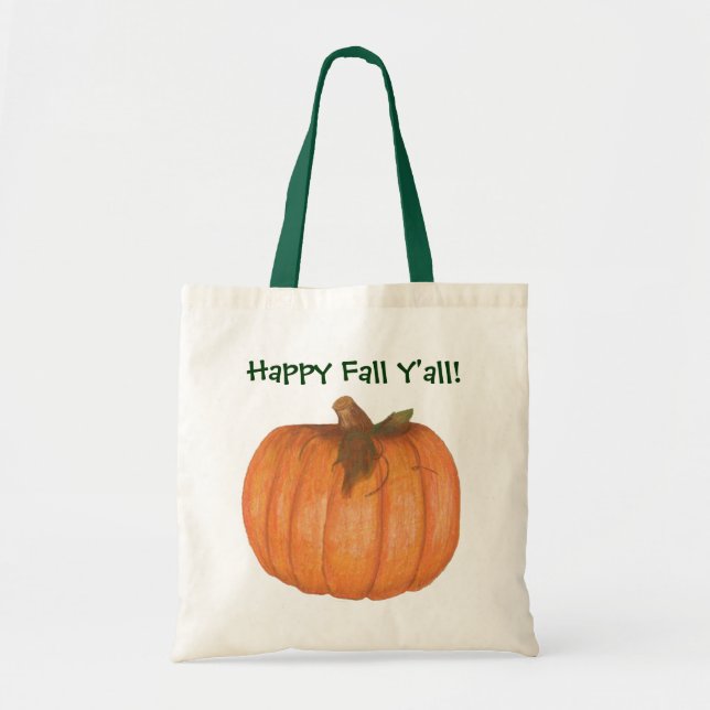 Happy Fall Y'all! Pumpkin Bag (Front)