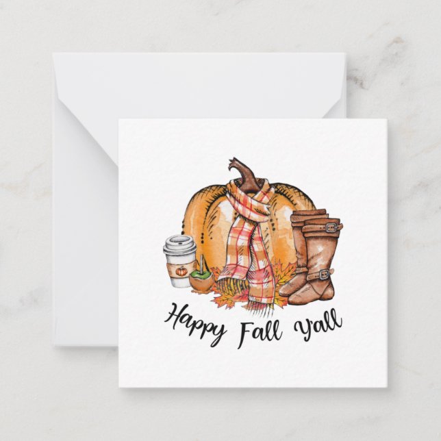 Happy Fall Y'all Pumpkin Boots Card (Front)
