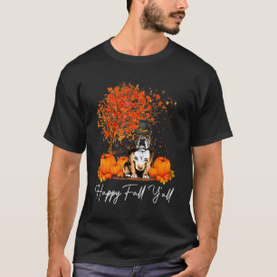 Happy Fall Y'All Pumpkin English Bulldog Dog Thank T-Shirt