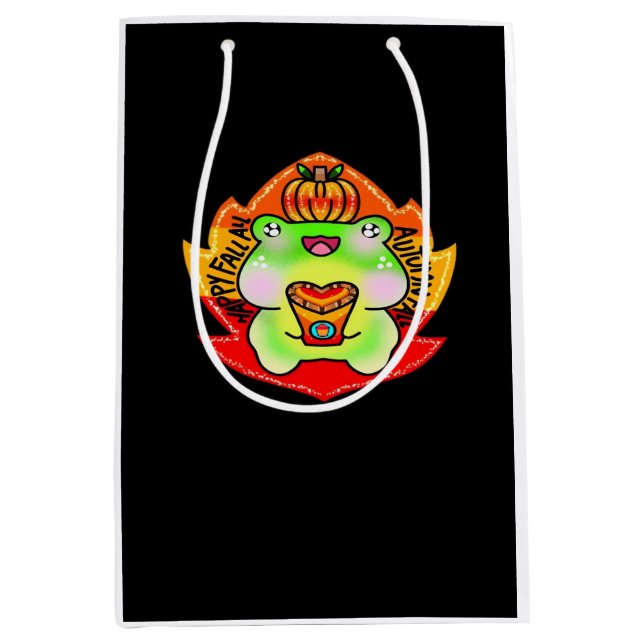 Happy Fall Y'all Pumpkin Fall Season Oversized Medium Gift Bag (Front)