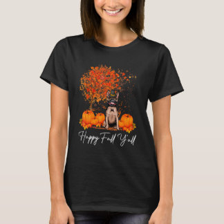 Happy Fall Y'All Pumpkin French Bulldog Dog Thanks T-Shirt