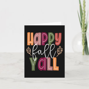 Happy Fall Yall Pumpkin Thanksgiving Halloween Cut Card