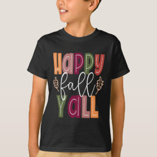 Happy Fall Yall Pumpkin Thanksgiving Halloween Cut T-Shirt