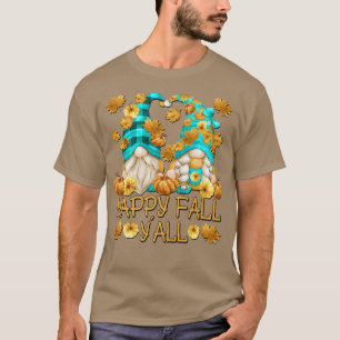 Happy Fall Yall Quote With Autumn Leaves Cute Pump T-Shirt