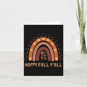 Happy Fall Y'all Rainbow Maple Leaves Autumn  Card