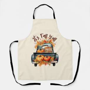 Happy Fall Y'all – Rustic Truck with Pumpkins Apron