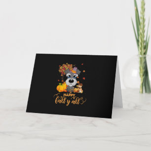 happy fall yall schnauzer dog thanksgiving holiday card