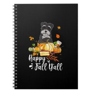 happy fall yall schnauzer dog thanksgiving notebook