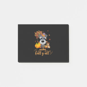 happy fall yall schnauzer dog thanksgiving post-it notes