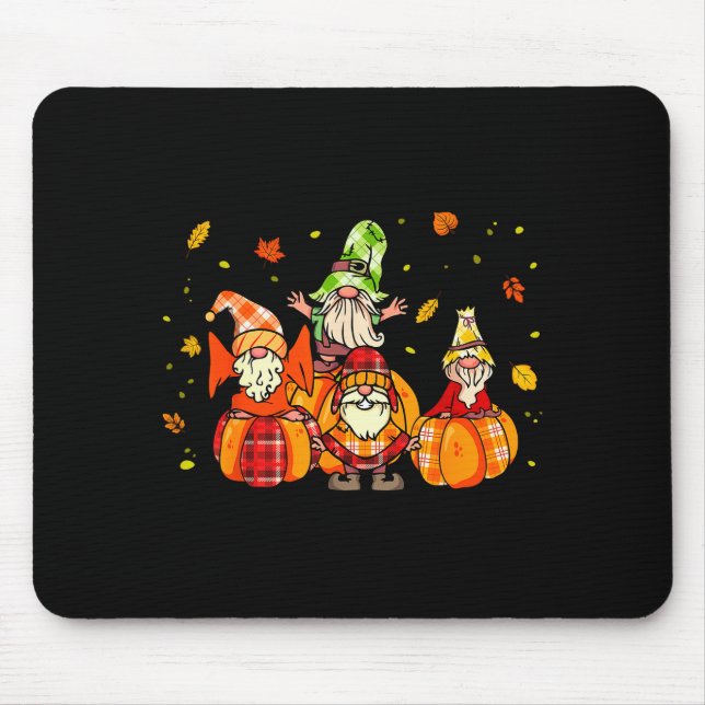 Happy Fall Yall Shirt Buffalo Pumpkin Autumn Gnome Mouse Mat (Front)