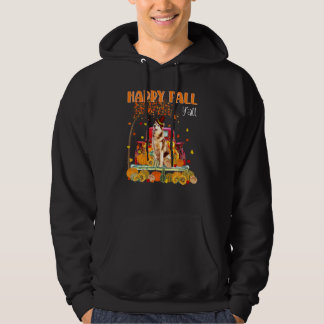 Happy Fall Y'all Siberian Husky Dog On Truck Pumpk Hoodie