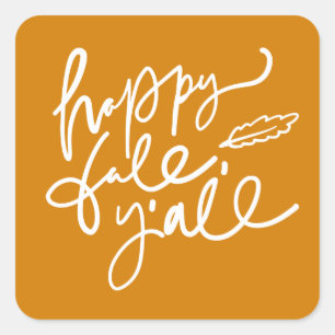 Happy Fall Y'all Square Sticker