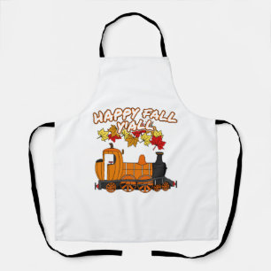 Happy Fall Y'All Steam Train Pumpkin Railroad Apron