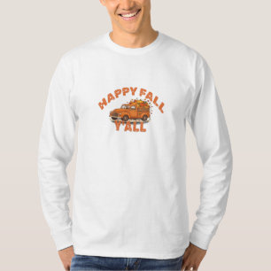 Happy Fall Y'all Vintage Orange Truck Pumpkin Autu T-Shirt