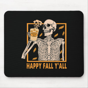 Happy Fall Yall Women Halloween Skeleton Pumpkin S Mouse Mat