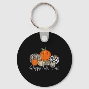 Happy Fall Y'all  Women Men Pumpkin Leopard Cute A Key Ring
