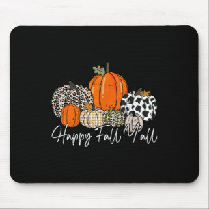 Happy Fall Y'all Women Men Pumpkin Leopard Cute Au Mouse Mat