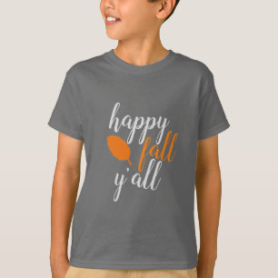 Happy Fall Y'all Youth Kids T-Shirt