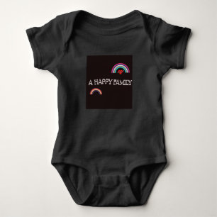 Happy Family Baby Bodysuit Black