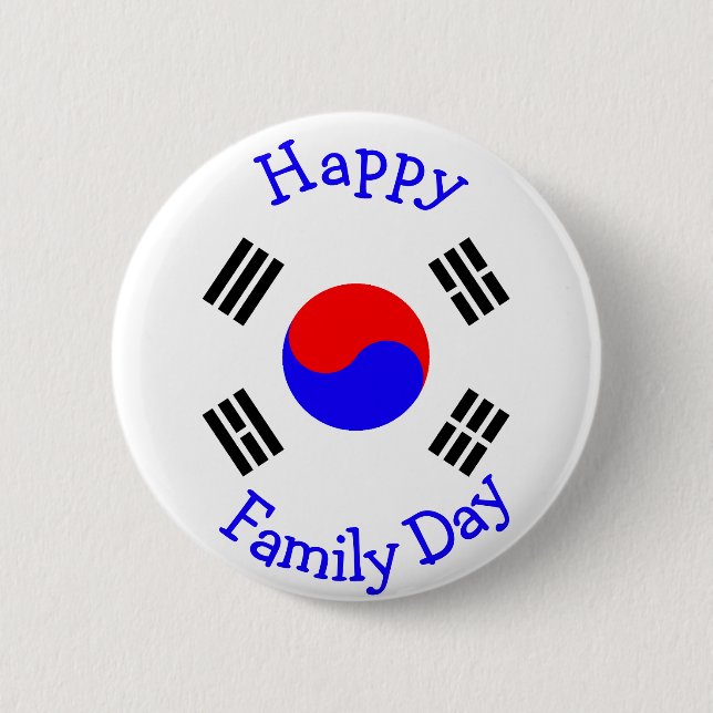 Happy Family Day - Korean Adoption 6 Cm Round Badge (Front)